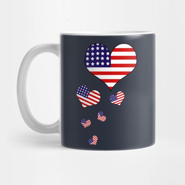 American Flag Hearts Independence Day by letnothingstopyou